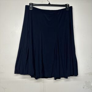 Chaps Women’s Skirt Size Large Navy Blue Flowy A-Line Mid-Length Casual Career